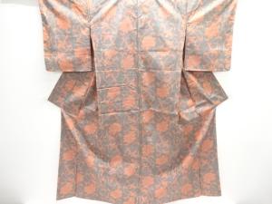 未使用品　花唐草模様織出し西陣お召し着物